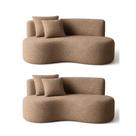 Kit 02 Sofá Decorativo Curvo Orgânico Nature Gaia Boucle Cappuccino - Montanaris Decor