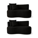 Kit 02 Sofá Decorativo Curvo Orgânico Nature Gaia Boucle Preto - Montanaris Decor