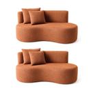 Kit 02 Sofá Decorativo Curvo Orgânico Nature Gaia Boucle Terracota - Montanaris Decor