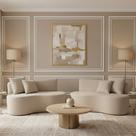 Kit 02 Sofá Decorativo Curvo Orgânico Nature Gaia Veludo Veludo Bege - Montanaris Decor