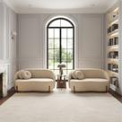 Kit 02 Sofás Orgânicos 2 Lugares C/2 Almofadas Curvo Sala Recepção Amsterdã Boucle Bege - Montanari's Decor