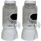 Kit 02 Suqueira Torneira Base Lousa Branca Agua Suco 3600ml Kit 02 Suqueira Torneira Base Lousa Branca Agua Suco 3600ml