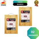 Kit 02 Tábua De Bambu Para Carne Legumes Churrasco 32x22cm