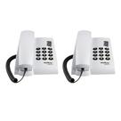 Kit 02 Telefones Com Fio Mesa ou Parede Pleno Branco Intelbras