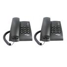 Kit 02 Telefones Com Fio Mesa ou Parede Pleno Preto Intelbras