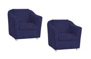 Kit 02 tilla azul marinho suede para sala de estar,salão escritoria Biselos-Decor Kit 02 tilla azul marinho suede para sala de estar,salão escritoria Biselos-Decor