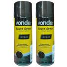 Kit 02 tinta spray preto metalico 350ml vonder
