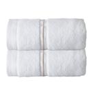 Kit 02 Toalhas Rosto 48x90 Branca com Rosé Lázio Kacyumara - Casa K