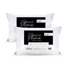 Kit 02 Travesseiro King Percal 180 Fios 90x50 Firme Toque De Plumas Extra Macio Fofo