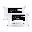 Kit 02 Travesseiros Toque de Pluma King Ganso Percal 180 Fios 90x50cm Lavável em Máquina