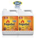 Kit 02 unidades Fogogel Gel P/queima 5 L Start - Acender Churrasqueira