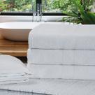Kit 02 Unidades - Toalha de Banho KazzaVip Felpuda 100% Algodão Linha Hotel Prata Profissional 69cmx130m Branco Off White