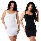 Kit 02 Vestido Midi Feminino Segunda Pele Combinação Anágua Combinete Premium