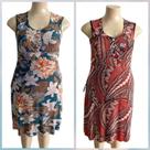 kit 02 vestidos alÇa sem manga GG malha fria fresco estamapas variadas..
