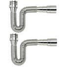 Kit 02pc Sifão Flexível Multiuso Pvc Tigre Universal Cromado Kit 02pc Sifão Flexível Multiuso Pvc Tigre Universal Cromado