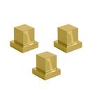 Kit 03 Acabamentos Registro Volante Quadrado Metal Dourado
