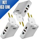 Kit 03 Adaptador Tomada T Articulado 10A 20A Bivolt 110V 220V Para Tomada 02 e 03 Pinos 10A e 20A Até 250V Bivolt 110V/2 Kit 03 Adaptador Tomada T Articulado 10A 20A Bivolt 110V 220V Para Tomada 02 e 03 Pinos 10A e 20A Até 250V Bivolt 110V/2