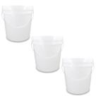Kit 03 Baldes Plástico 3,6L Atóxico com Tampa Hermética e Alça para Armazenamento Alimentos Bebidas Kit 03 Baldes Plástico 3,6L Atóxico com Tampa Hermética e Alça para Armazenamento Alimentos Bebidas
