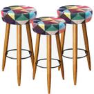 Kit 03 Banqueta Alta Astra 70 Cm Pés Palito Suede Triâgulo Kit 03 Banqueta Alta Astra 70 Cm Pés Palito Suede Triâgulo