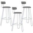 Kit 03 Banqueta Alta Bar Cozinha Sala de Jantar Áris C01 Branco material sintético Cinza - Lyam Decor
