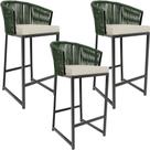 Kit 03 Banqueta Para Área Gourmet Cozinha Varanda Corda Náutica Sunset D04 Verde - Lyam Decor