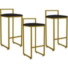 Kit 03 Banquetas Alta Cozinha Hanna L02 Dourado Corano Preto