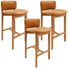 Kit 03 Banquetas Alta Para Cozinha Sala de Jantar Bar Dara L02 material sintético Whisky - Lyam Decor