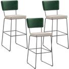 Kit 03 Banquetas Altas Facto Verde Musgo Linho Cru Kit 03 Banquetas Altas Facto Verde Musgo Linho Cru