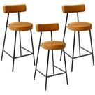 Kit 03 Banquetas Baixa Para Cozinha Sala De Jantar Bancada Milão L02 Sintético Whisky -LyamDecor