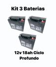 Kit 03 bateria 12v 18ah ciclo profundo bicicleta elétrica,scooter ,moto elétrica,cadeira de roda Kit 03 bateria 12v 18ah ciclo profundo bicicleta elétrica,scooter ,moto elétrica,cadeira de roda