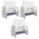 Kit 03 Berços Para Boneca Magia C02 Brinquedo Infantil Branco Azul - Lyam Decor Kit 03 Berços Para Boneca Magia C02 Brinquedo Infantil Branco Azul - Lyam Decor