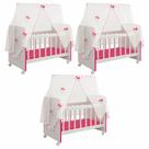 Kit 03 Berços Para Boneca Magia C02 Brinquedo Infantil Branco Rosa - Lyam Decor Kit 03 Berços Para Boneca Magia C02 Brinquedo Infantil Branco Rosa - Lyam Decor