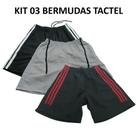 Kit 03 Bermudas Masculina Tactel - 38 ao 44, Academia , Lazer, Treino e Futebol
