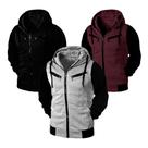 Kit 03 Blusa de Frio Moletom Casaco com Zíper Jaqueta Com Capuz