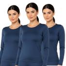 Kit 03 Blusas Térmica Peluciada Segunda Pele Feminina Frio