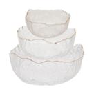 Kit 03 Bowls De Cristal Martelado Com Borda Dourada Taj Wolff Kit 03 Bowls De Cristal Martelado Com Borda Dourada Taj Wolff