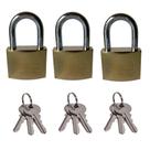 Kit 03 Cadeados TrianGle Prevenção antifurto 63mm com 3 chaves para portão correntes armários