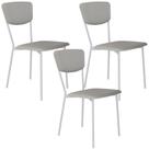 Kit 03 Cadeira Para Sala De Jantar Village Branco C01 material sintético Off White - Lyam Decor