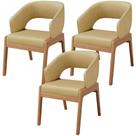 Kit 03 Cadeiras De Jantar E Estar Living Estofada Lince L02 material sintético Casco Fendi - Lyam Decor Kit 03 Cadeiras De Jantar E Estar Living Estofada Lince L02 material sintético Casco Fendi - Lyam Decor
