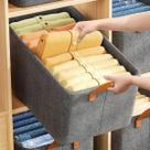 Kit 03 Caixas Organizadora Roupa Cesto Dobrável Duhome Conjunto Caixas Organização Guarda Roupa Tecido com Alça Desmontável