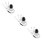Kit 03 Câmera de Segurança IP 3 Antenas Wifi Yoosee Visão Noturna
