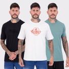 Kit 03 Camisetas Nicoboco Preta Verde e Branca