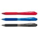 Kit 03 Caneta Esferográfica 1.0mm Wow Retrátil Ponta Média (Az, Pt, Vm) PENTEL