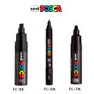 Kit 03 Canetas Posca PC5M,PC7M,PC8K Várias Pontas Cor Preta