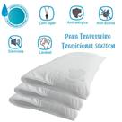 Kit 03 Capas Protetoras Impermeáveis para Travesseiro 50x70cm Arrumadinho Enxovais Kit 03 Capas Protetoras Impermeáveis para Travesseiro 50x70cm Arrumadinho Enxovais