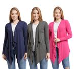 Kit 03 cardigans feminino kimono com bico manga longa