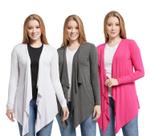 Kit 03 cardigans feminino kimono com bico manga longa