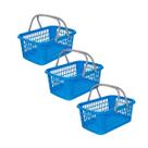Kit 03 Cesta Cestinha Plástica Supermercado C/ Alça 9 Litros