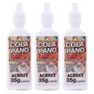 Kit 03 Cola Pano Bico Dosador Acrilex 35g Kit 03 Cola Pano Bico Dosador Acrilex 35g