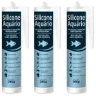 Kit 03 Cola Silicone para Aquário Sem Fungicida